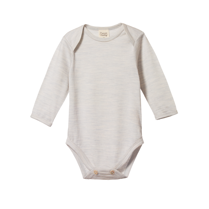 Long Sleeve Bodysuit - Light Grey Marl