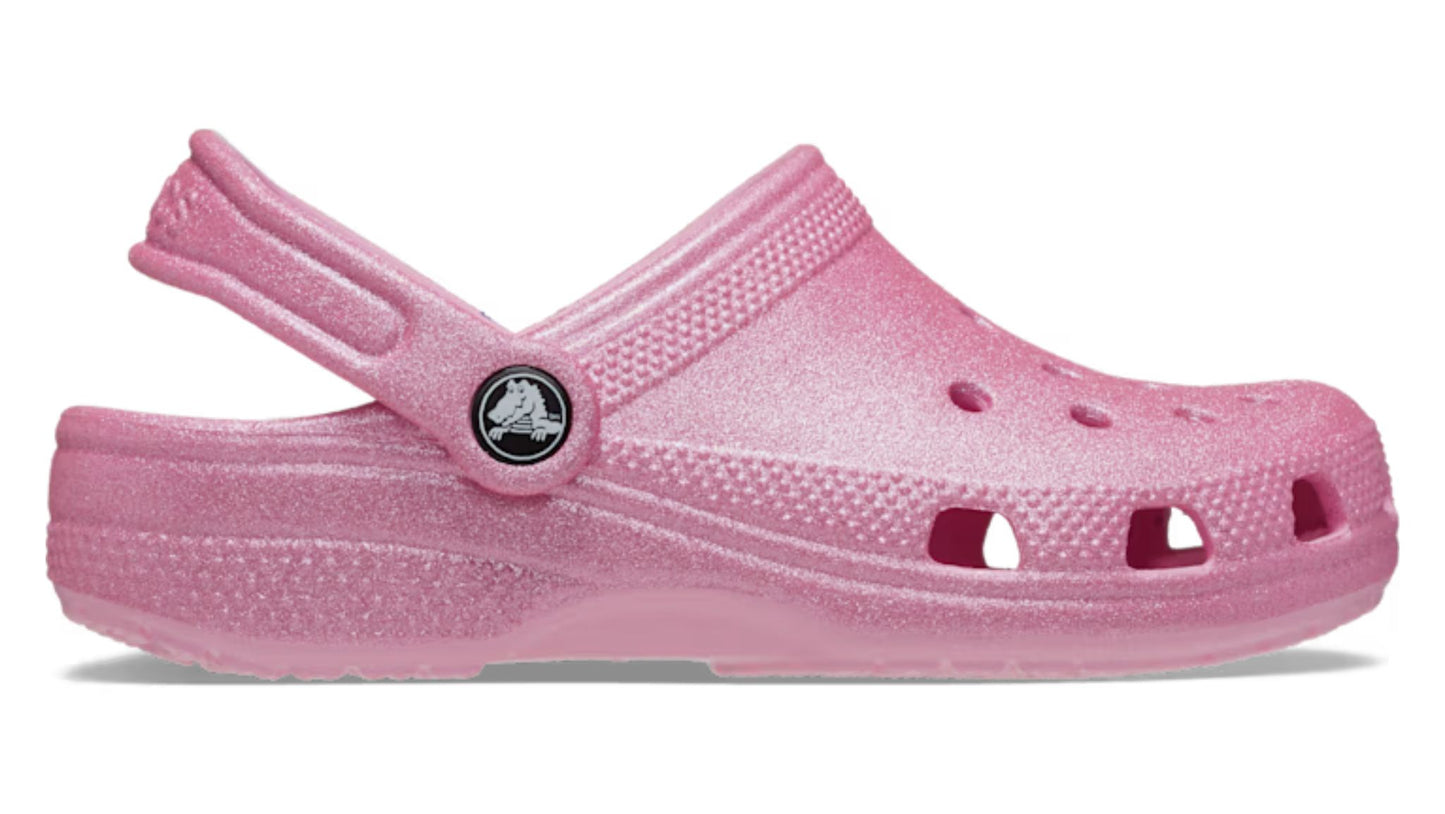 Crocs Classic Glitter Clog Kids Pink Tweed