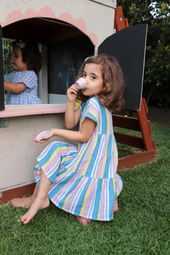 Milky Crinkle Stripe Dress