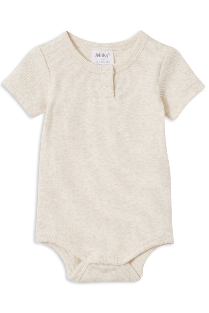 Milky Baby Ecru Rib Bubbysuit