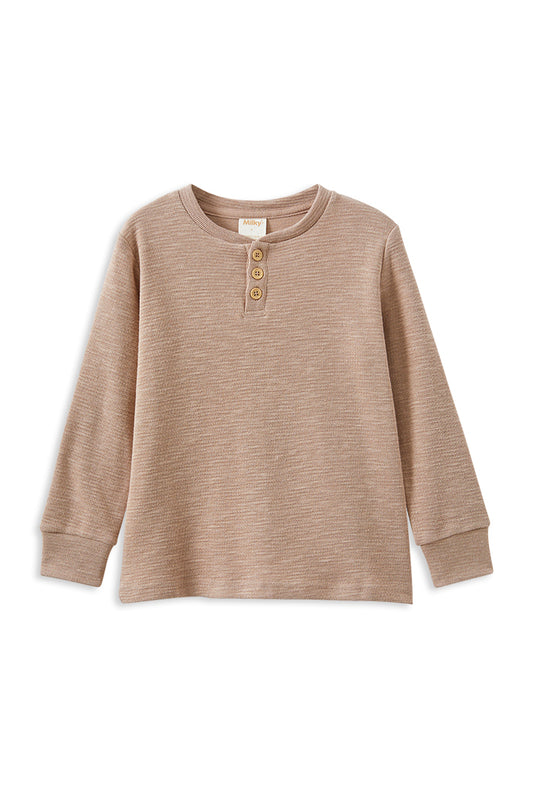 Milky Mocha Henley Tee