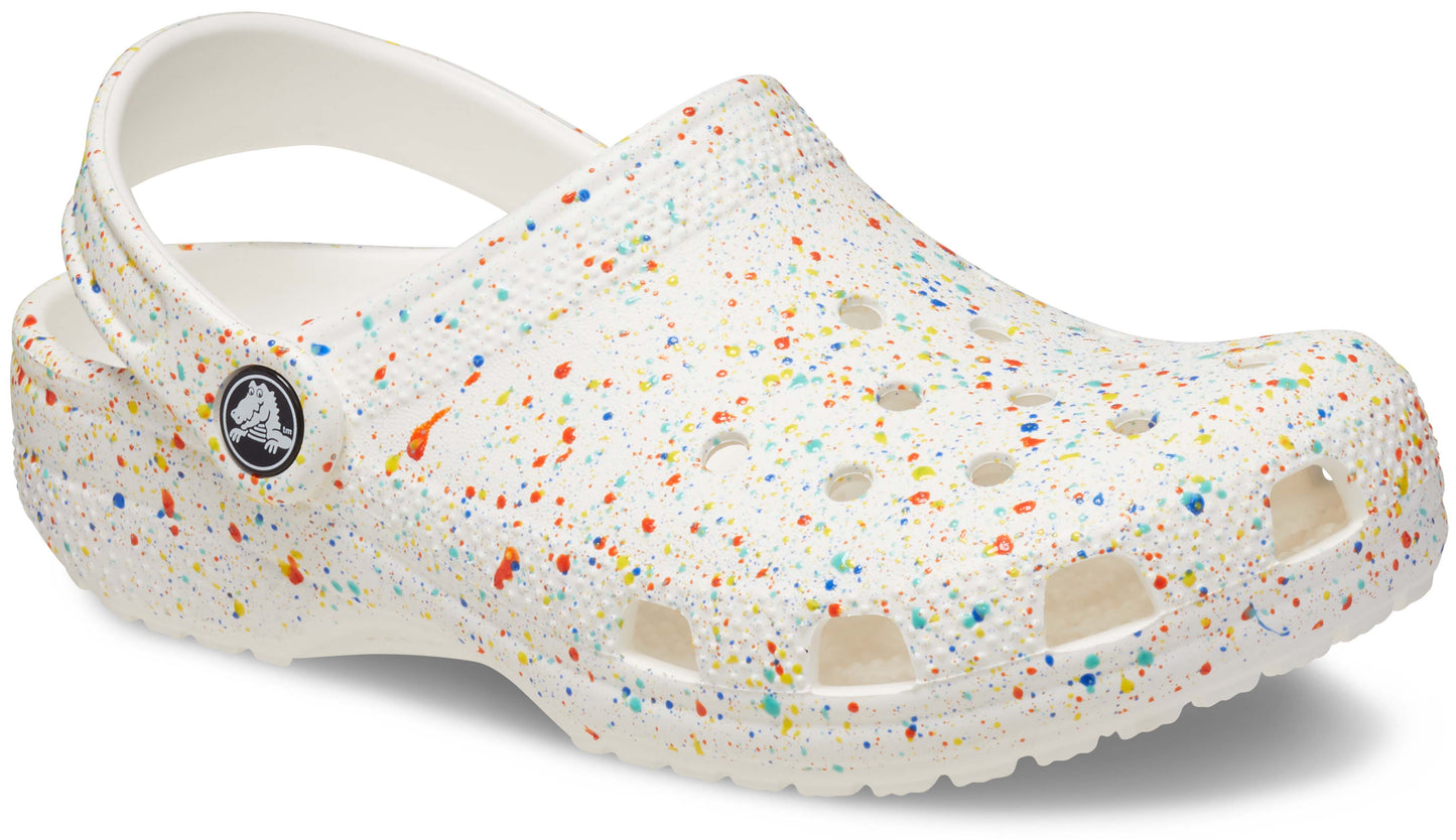 Crocs Classic Paint Splatter Clog Kids White/Multi