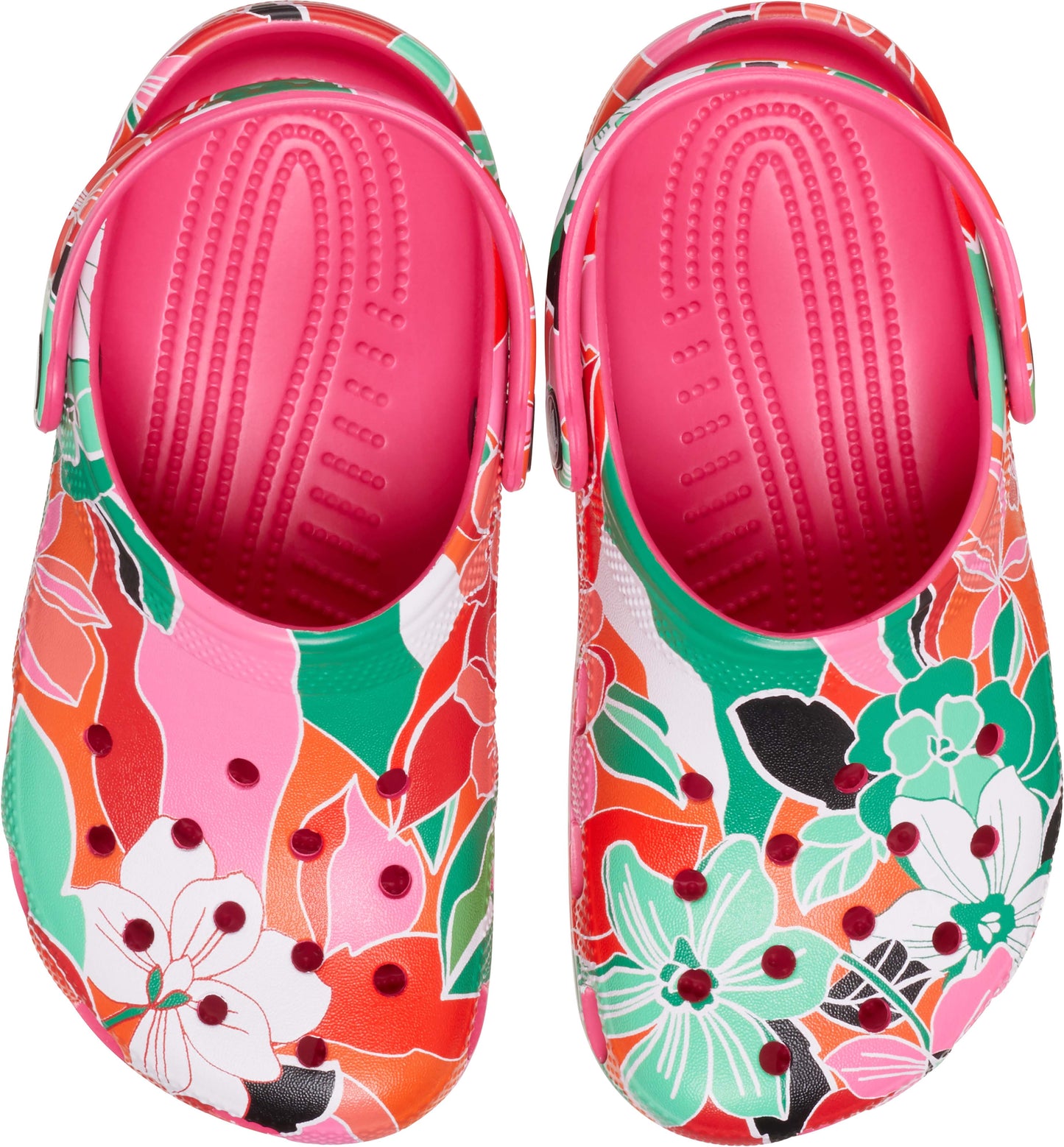 Crocs Classic Woodcut Floral Clog Kids Dragon Fruit