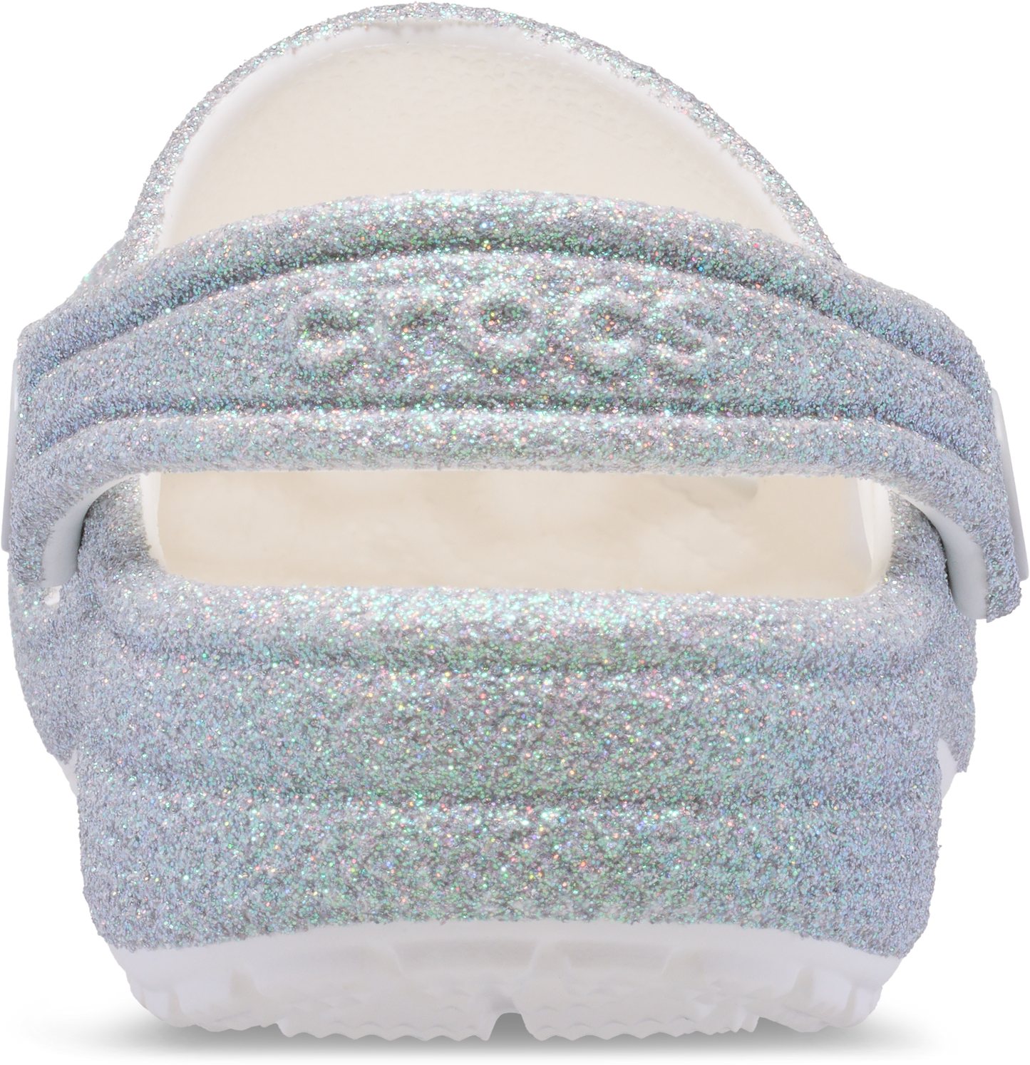 Crocs Classic Iridescent Glitter Clog Kids White