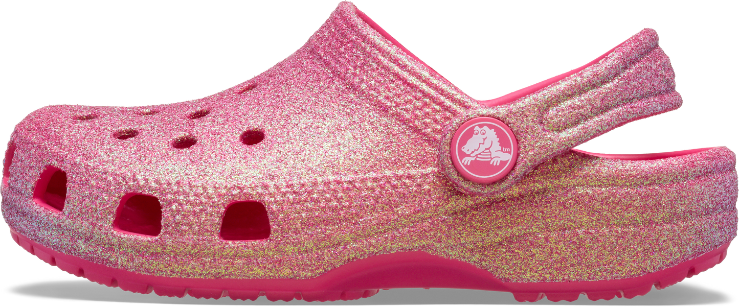 Crocs Classic Iridescent Glitter Clog Kids Dragon Fruit