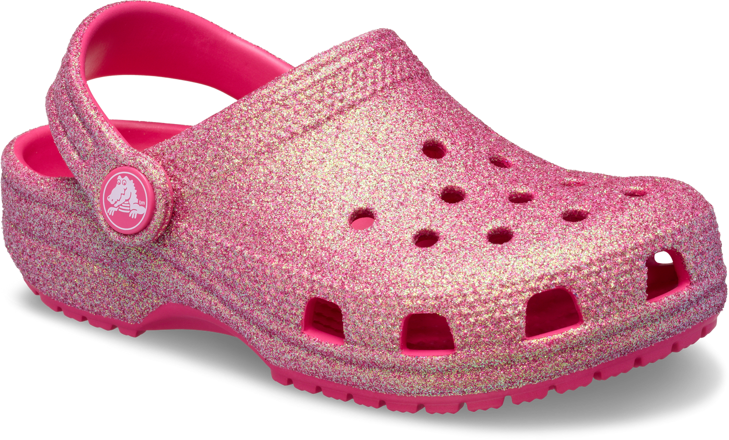 Crocs Classic Iridescent Glitter Clog Kids Dragon Fruit