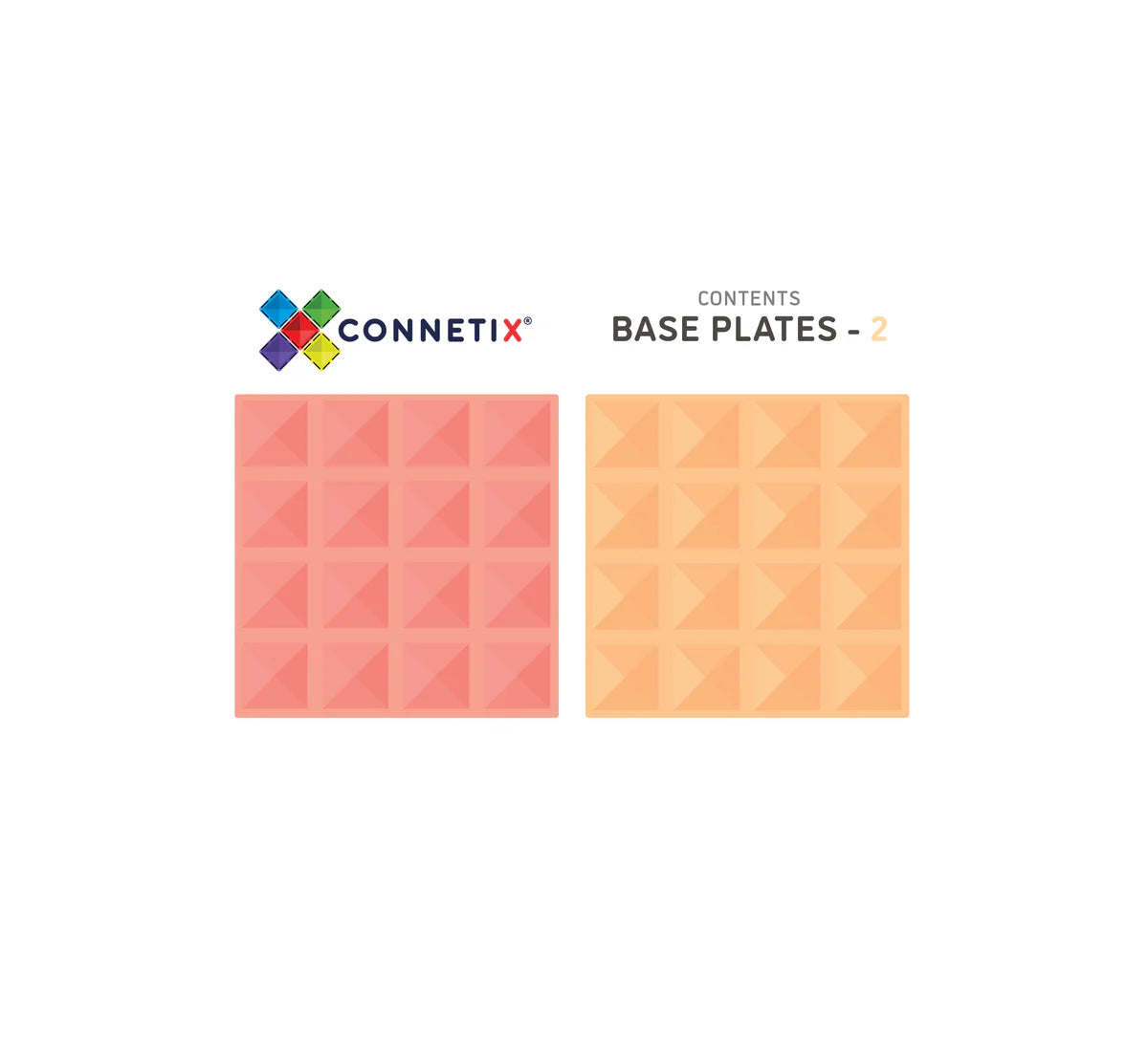 Connetix Base Plate Pastel Lemon and Peach 2 pc