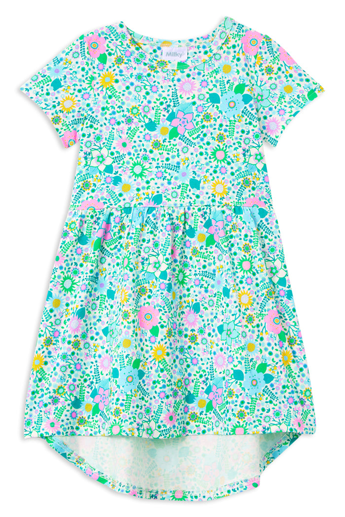 Milky Blossom Hi-Lo Dress