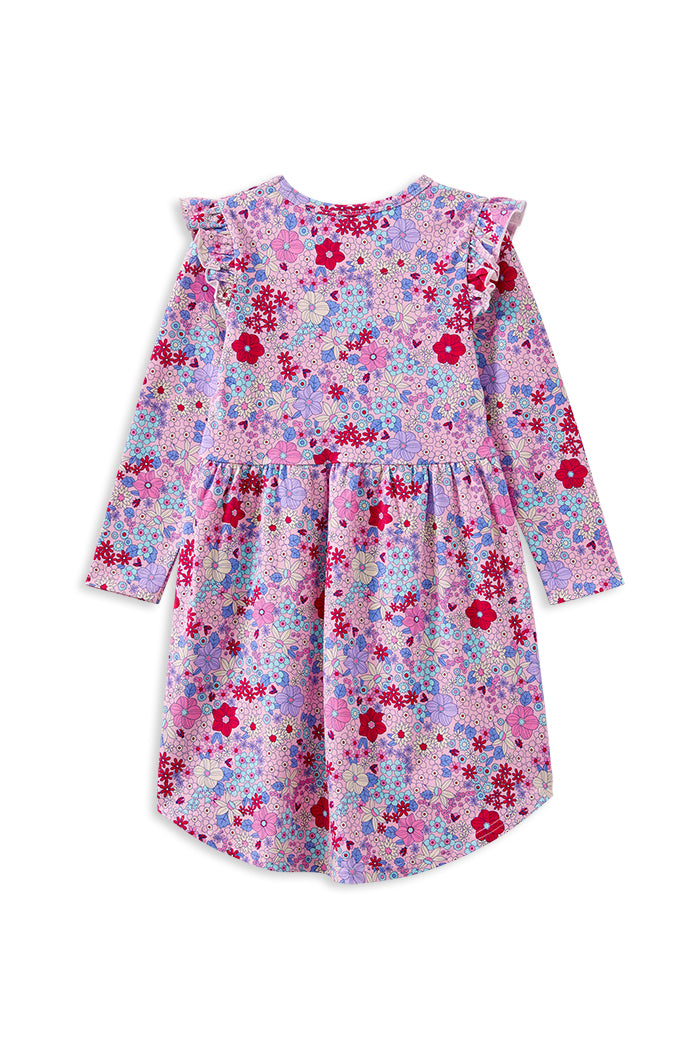 Milky Lilac Bloom Hi Lo Dress