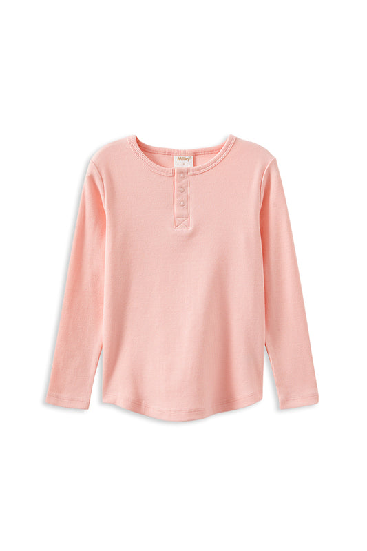 Milky Whisper Rose Henley