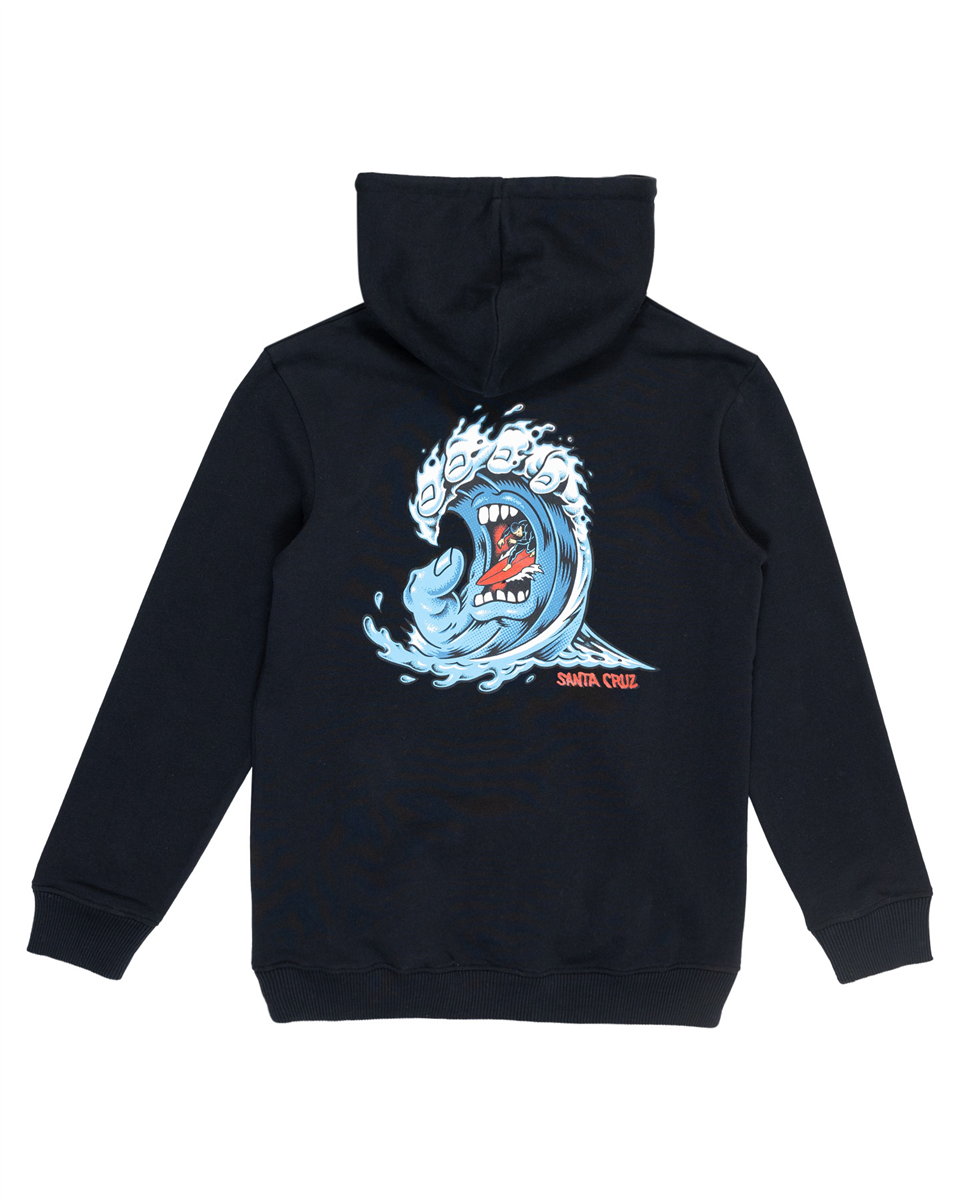 Santa Cruz Screaming Wave Strip Hoodie Black