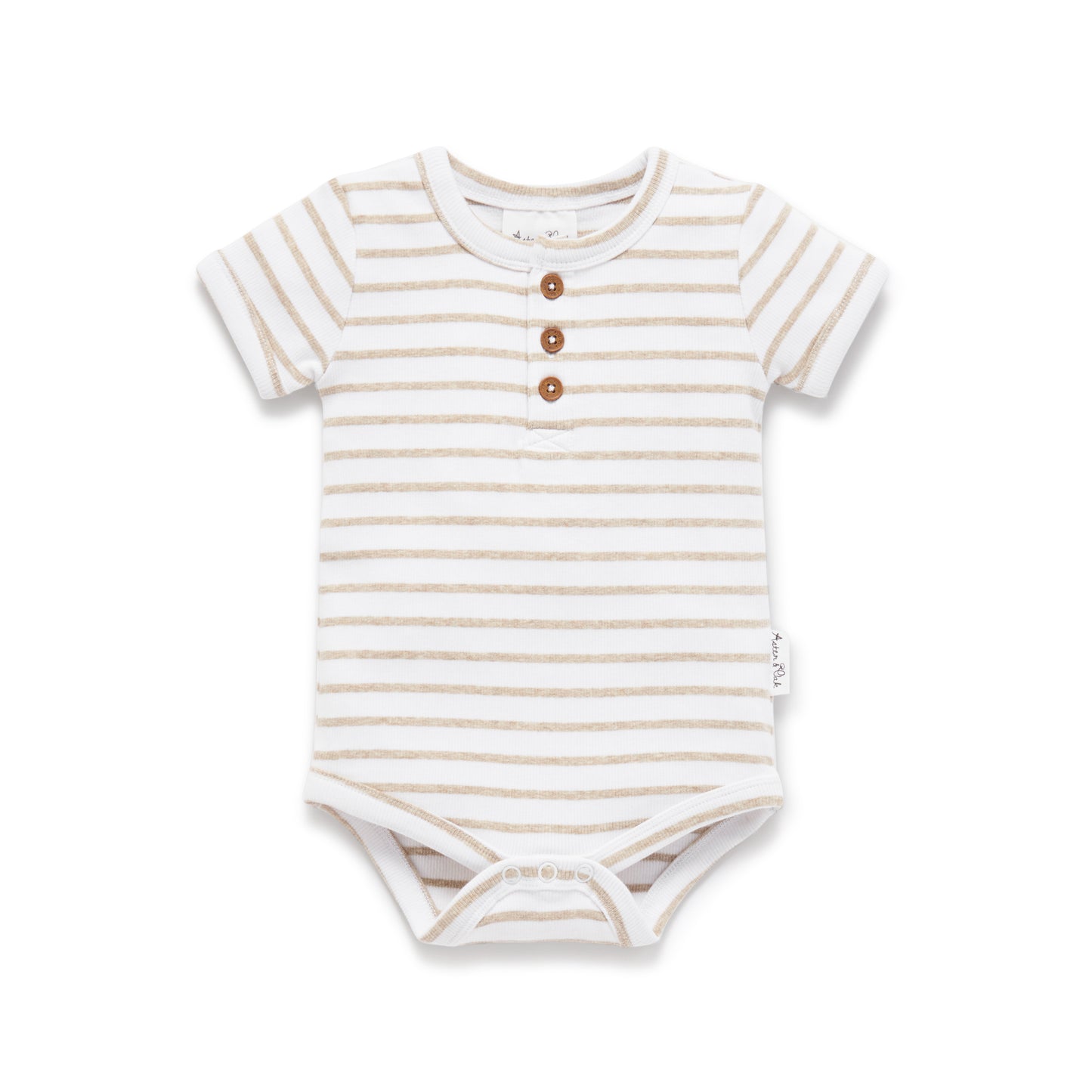 Aster & Oak Stripe Rib Henley Onesie