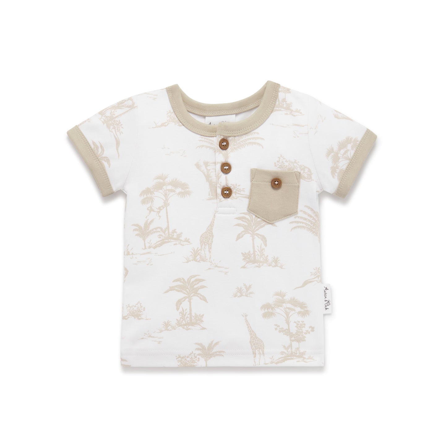 Aster & Oak Jungle AOP Henley Top