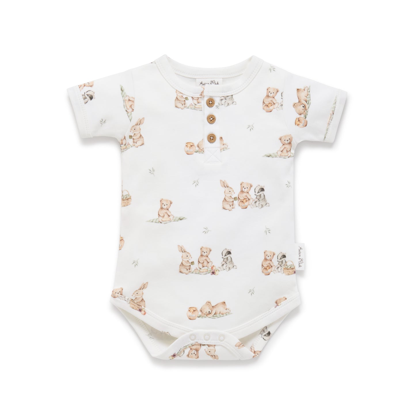 Aster & Oak Teddy Picnic AOP Onesie