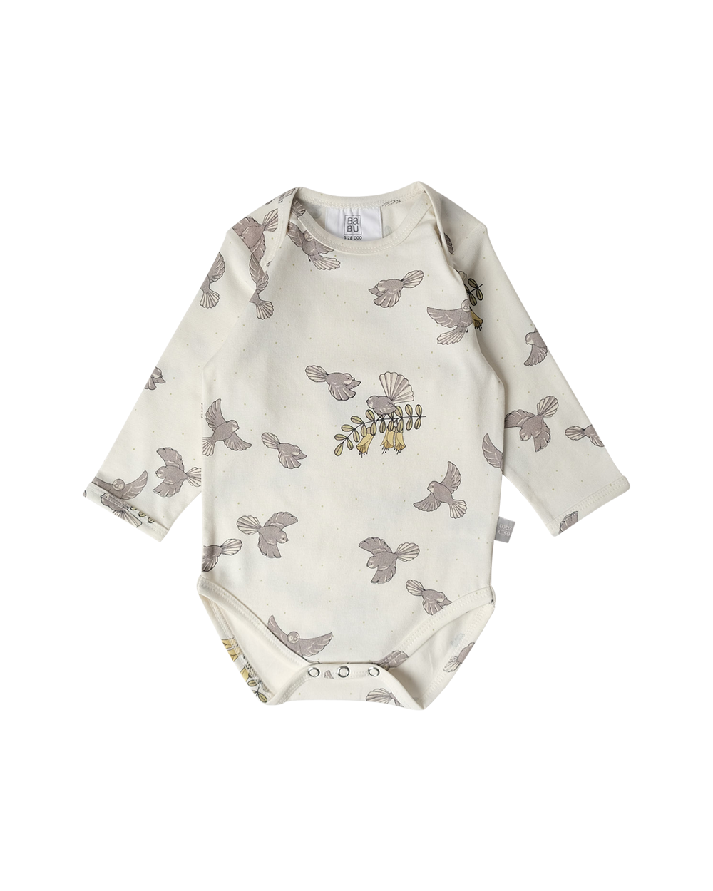 Babu Organic Cotton Long Sleeve Bodysuit Fantail