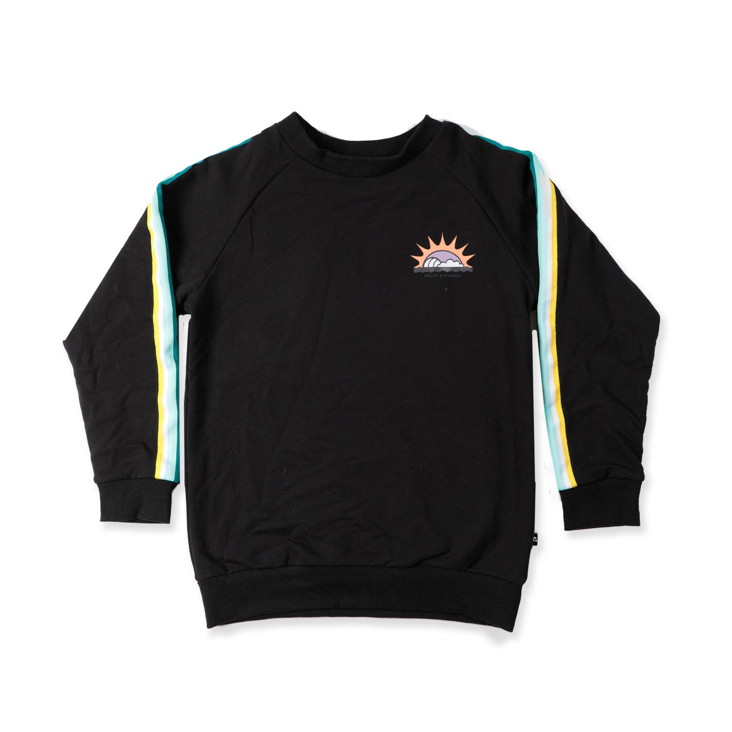 Hello Stranger Raglan Crew Black