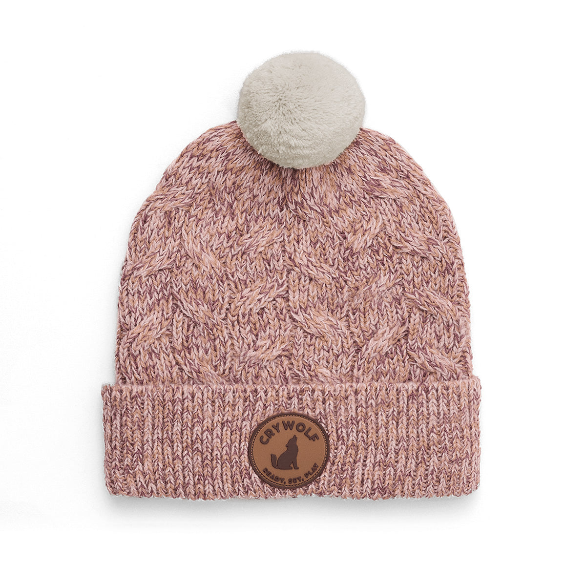 Crywolf Pom Pom Beanie Mauve Speckle