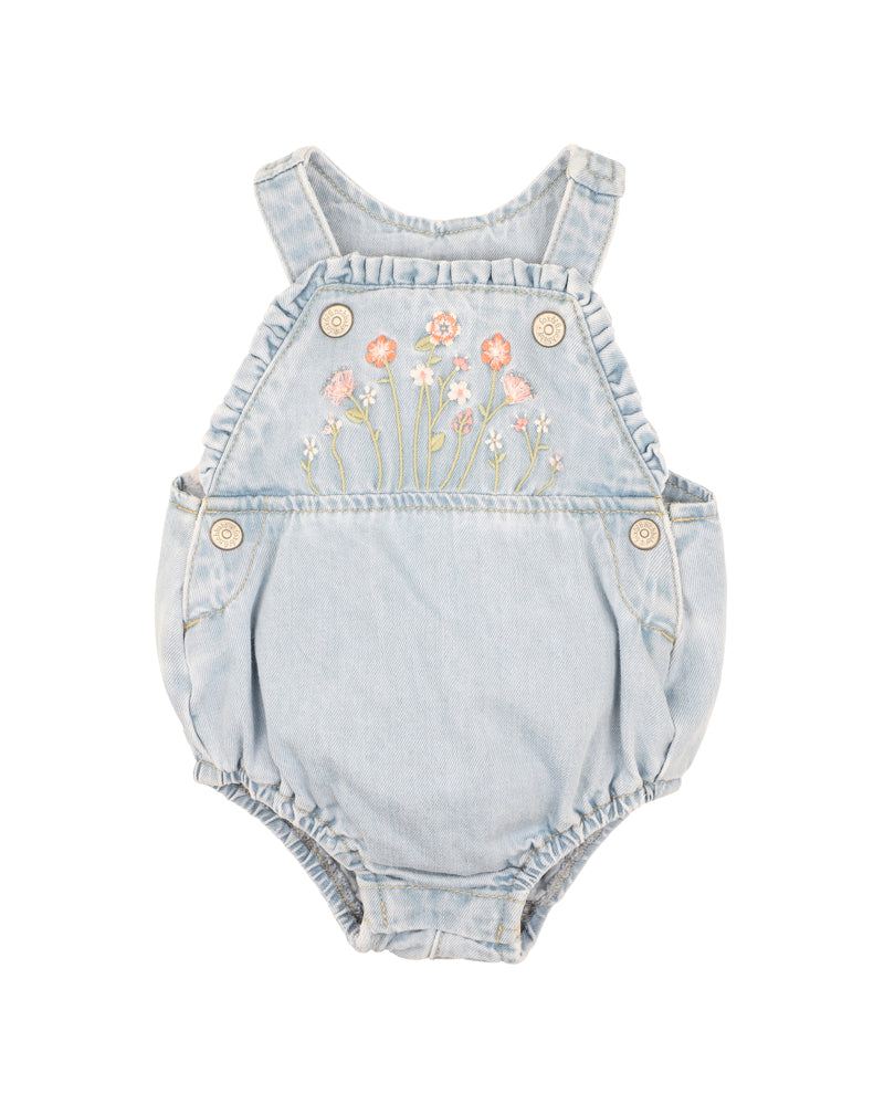 Minihaha Palm Cove Embroidered Bodysuit Light Blue