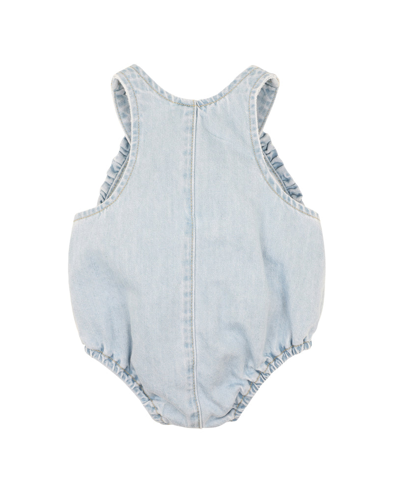 Minihaha Palm Cove Embroidered Bodysuit Light Blue