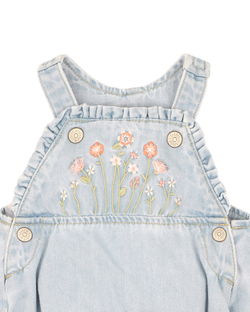 Minihaha Palm Cove Embroidered Bodysuit Light Blue