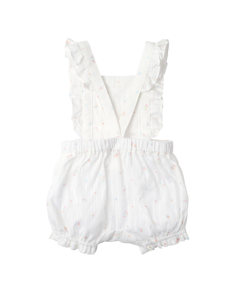 Minihaha Frill Overall Palm Cove Ditsy Print