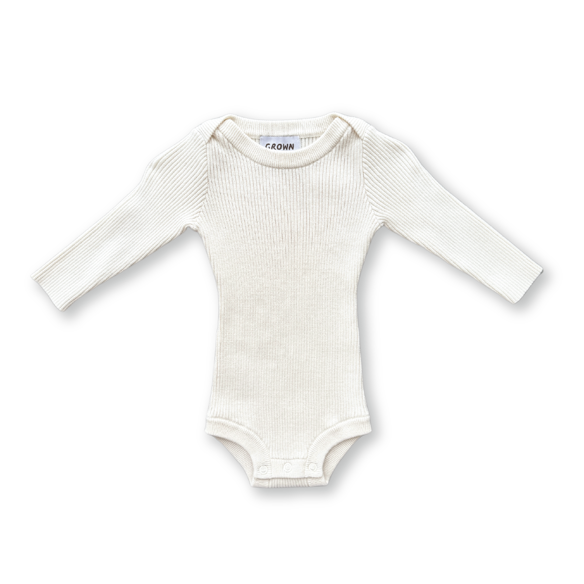 Grown Organic Ribbed Bodysuit Raw