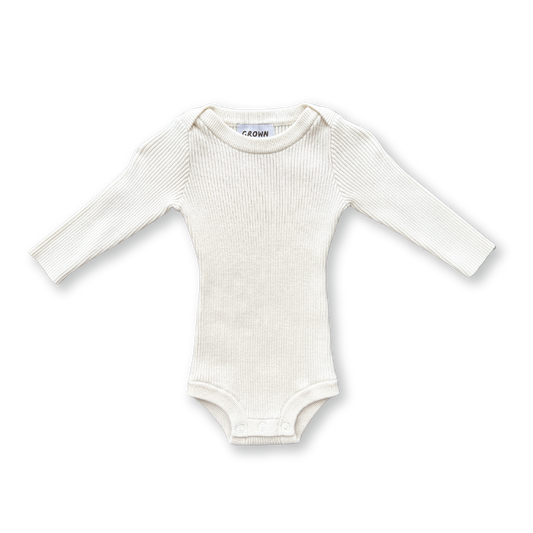 Grown Organic Ribbed Bodysuit Raw