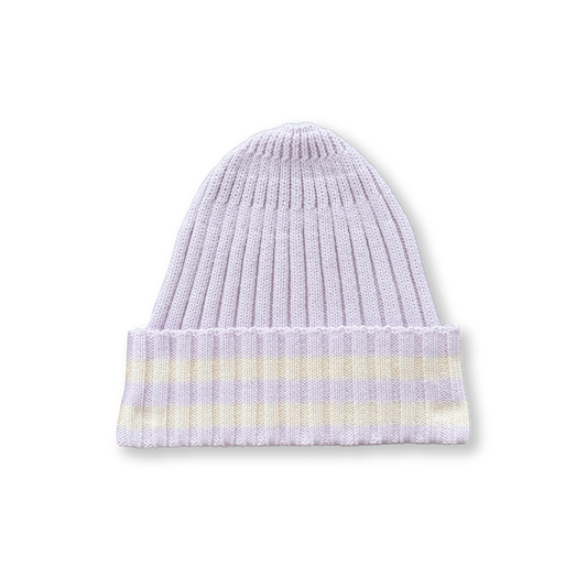 Grown Organic Striped Pixie Beanie Lilic Ice