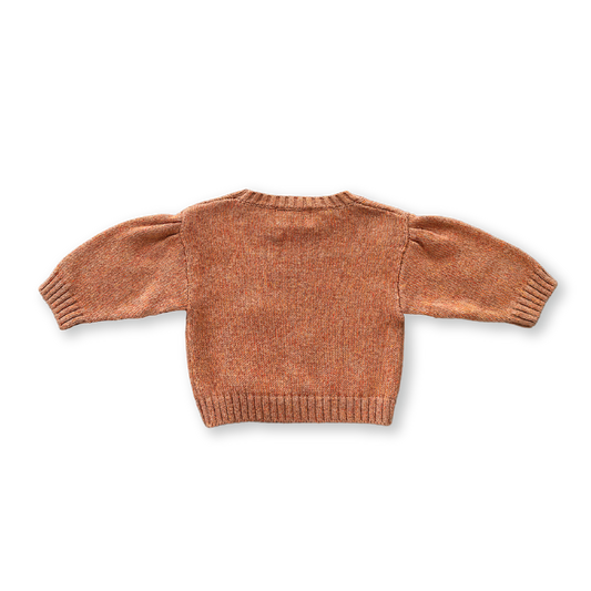 Grown Fleck Yarn Pull Over Tawny