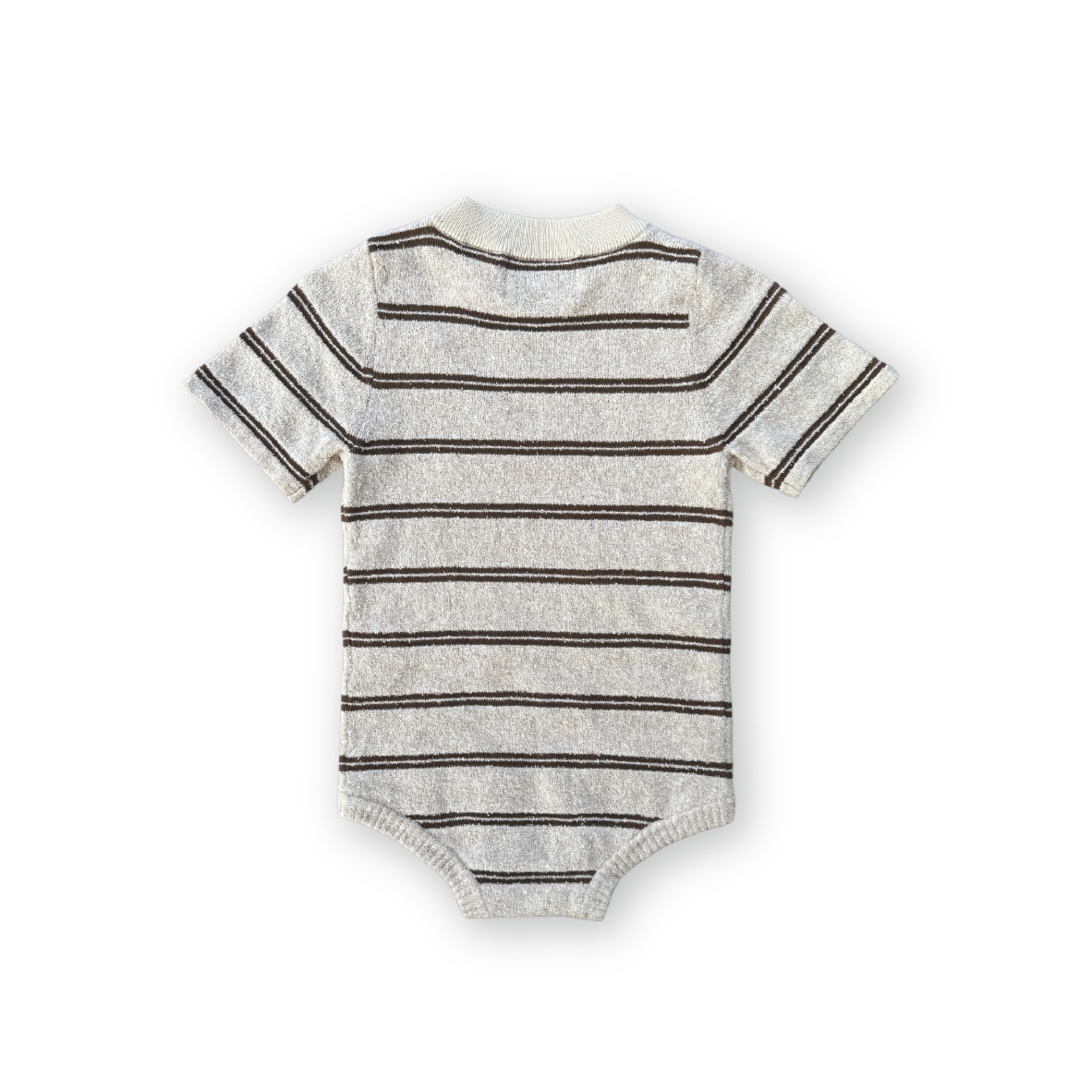 Grown Knitted Terry Striped Bodysuit Dune/Cafe