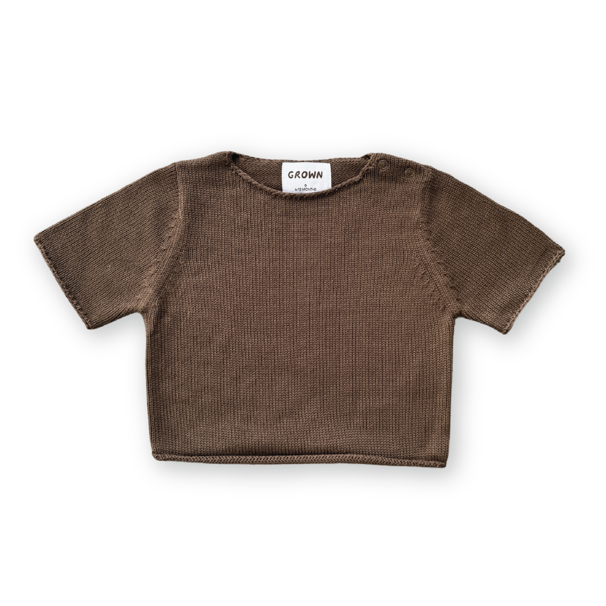 Grown Blanket Stitch Knitted Tee Cafe