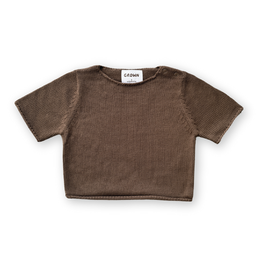 Grown Blanket Stitch Knitted Tee Cafe