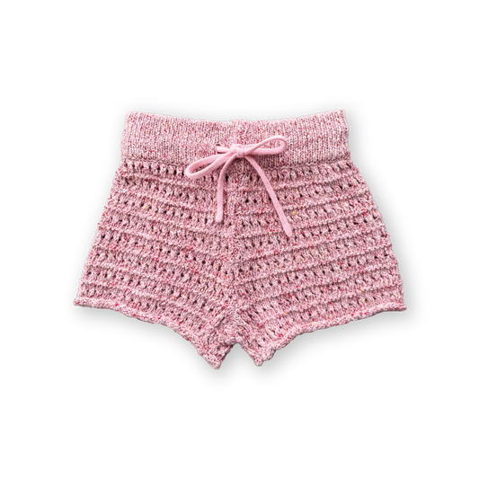 Grown Summer Open Knit Shorts Blossom