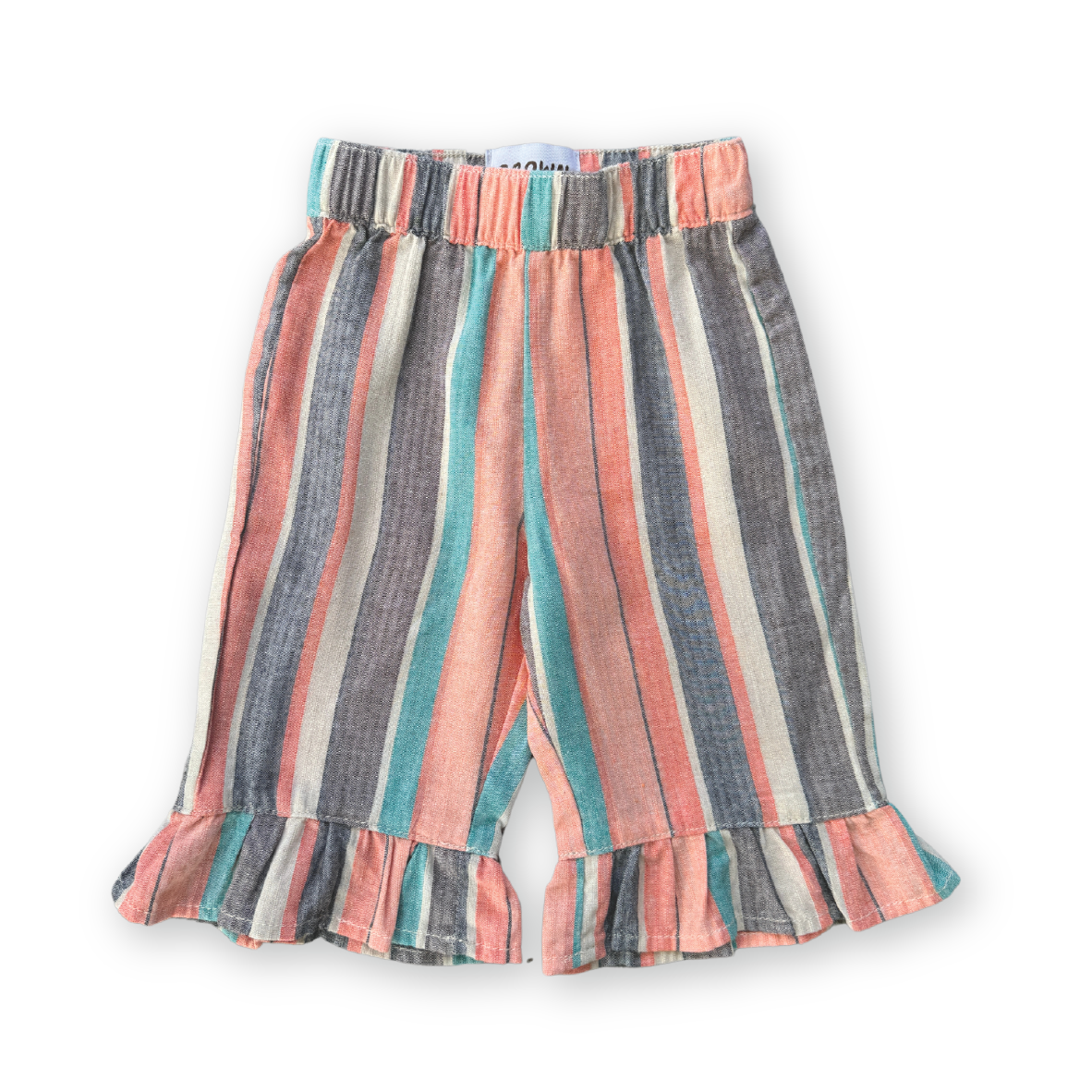 Grown Summer Stripe Cotton Frill Pant