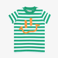 Band of Boys Green Striped Smile Tee