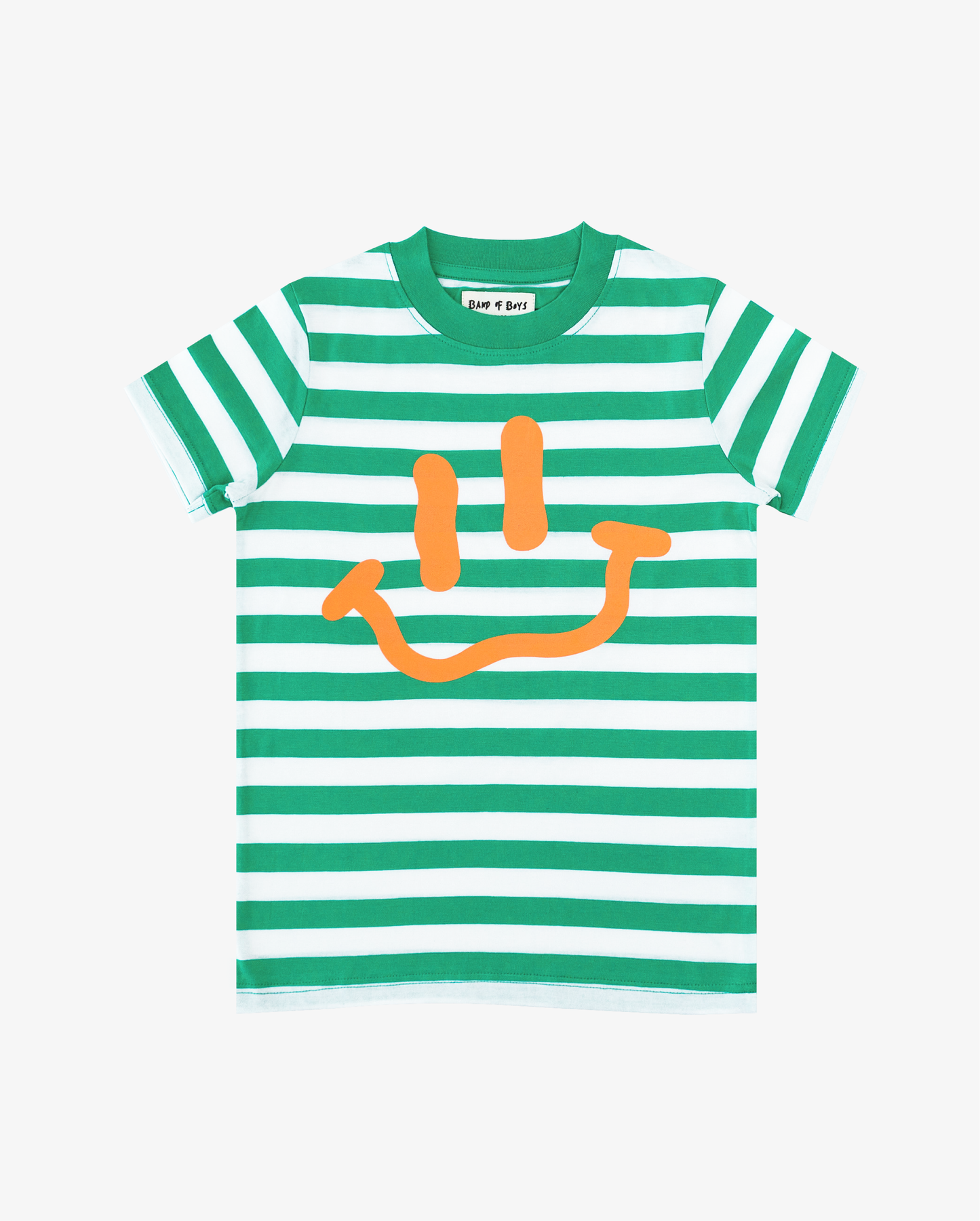 Band of Boys Green Striped Smile Tee