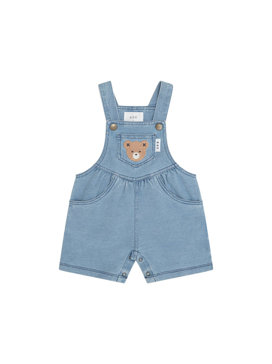 Huxbaby Knit Denim Short Overalls