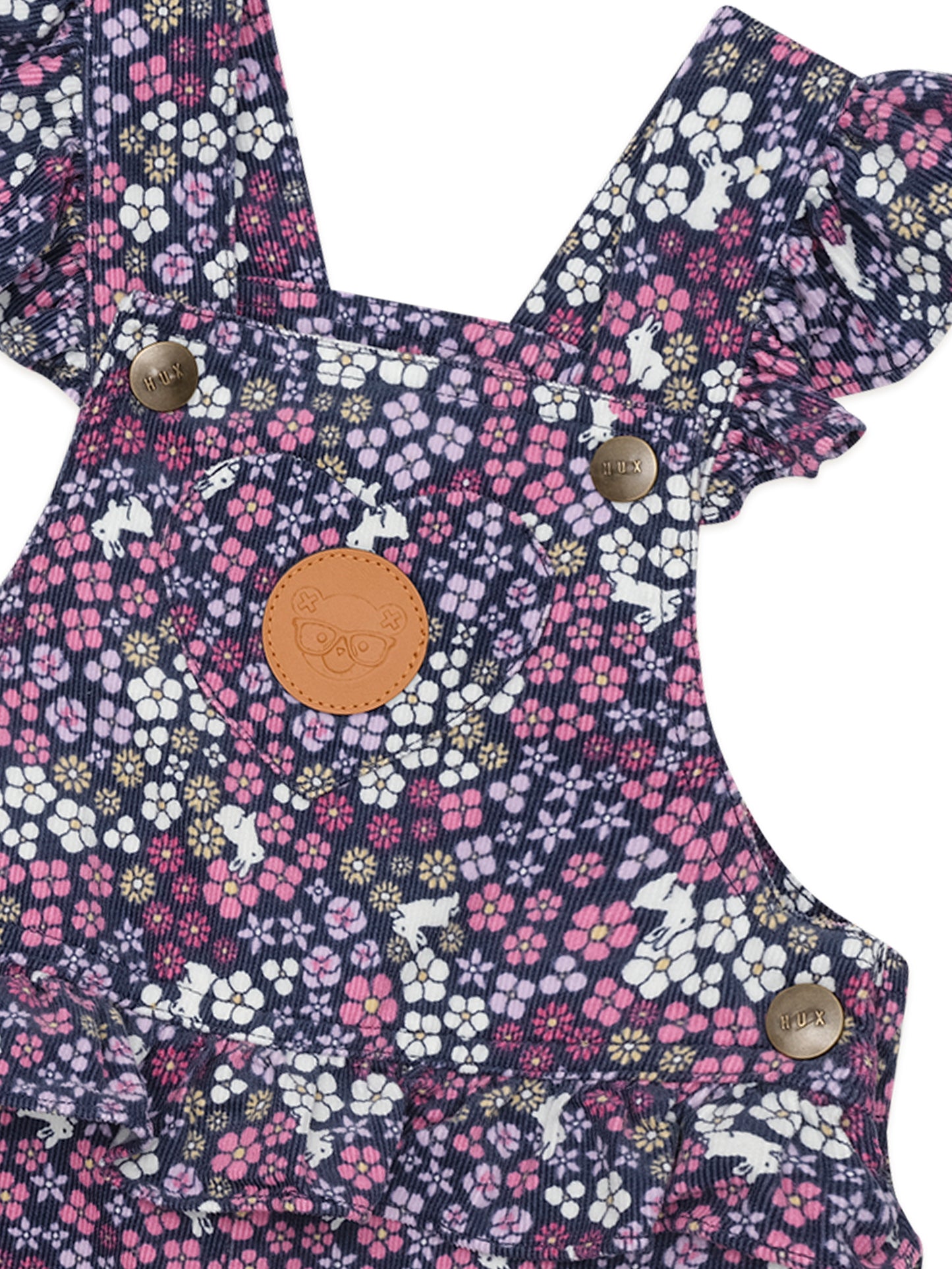 Huxbaby Midnight Flower Garden Frill Overall