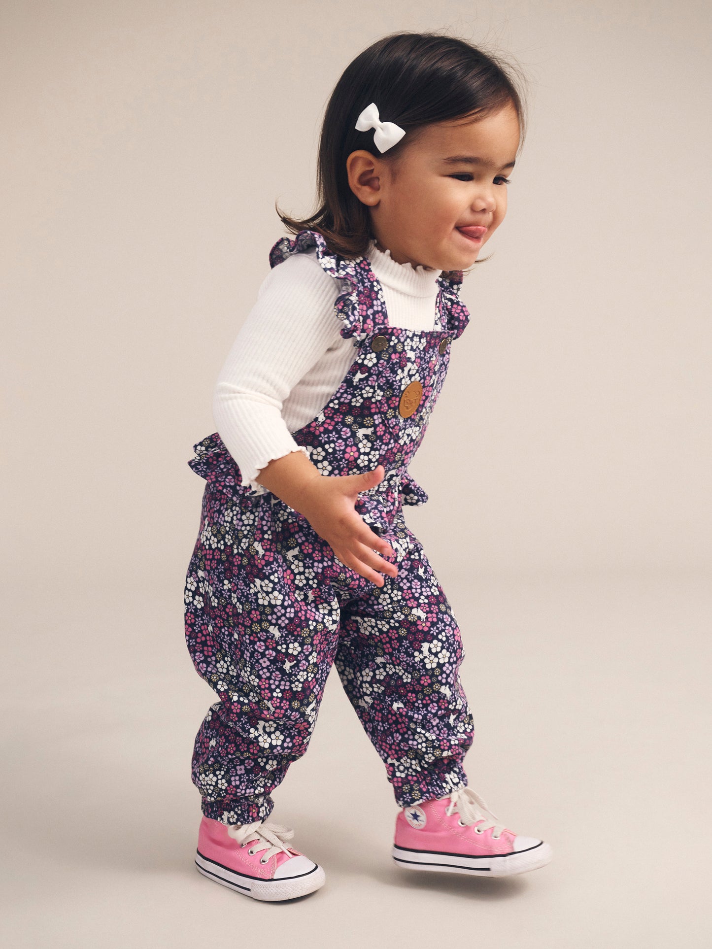 Huxbaby Midnight Flower Garden Frill Overall