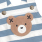 Huxbaby Huxbear Stripe Onesie Cornflower Ecru