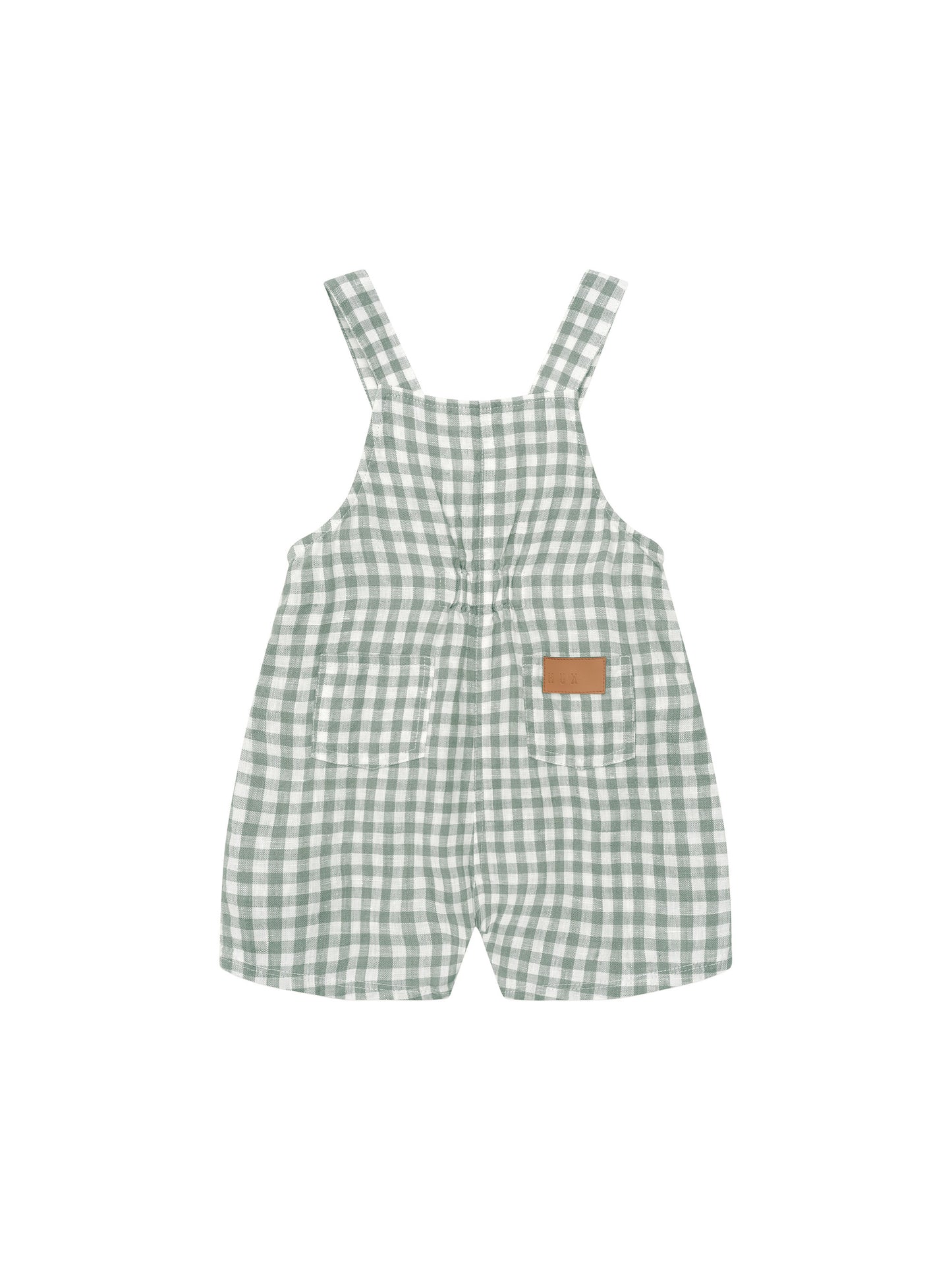 Huxbaby Huxbear Check Short Overall Almond Milk