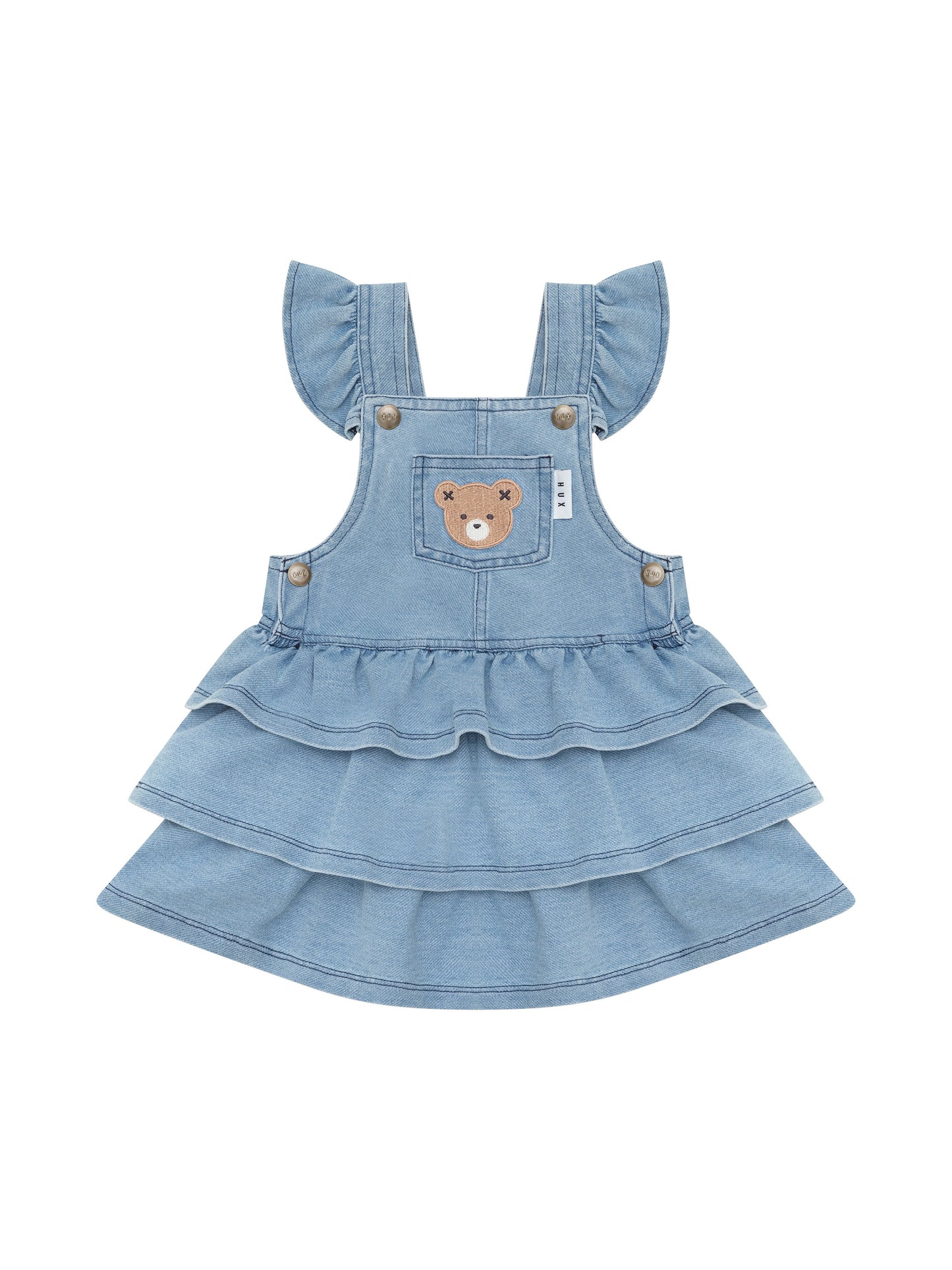 Huxbaby Huxbear Knit Denim Frill Pinafore