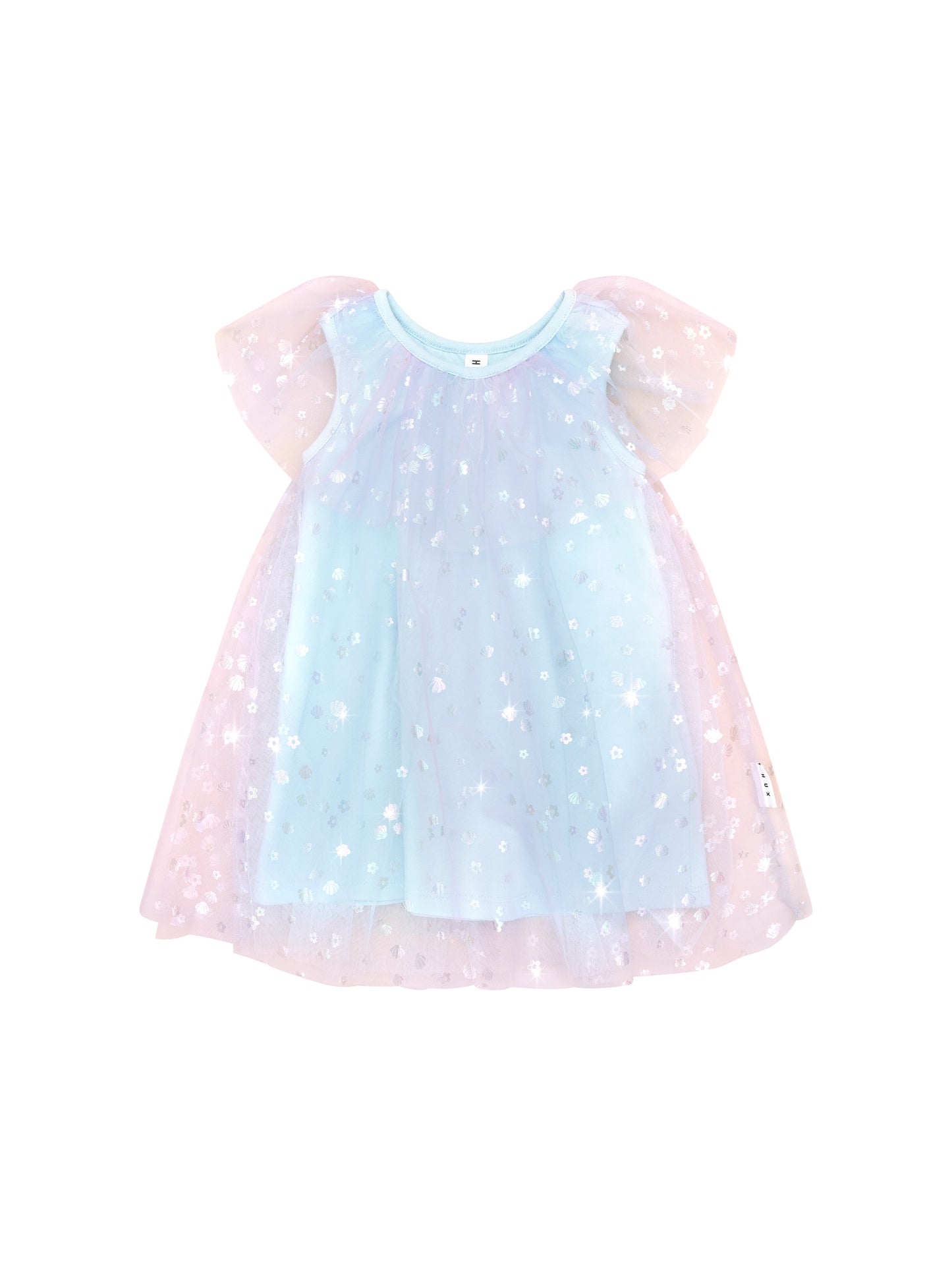 Huxbaby Daisy Seashell Tulle Flutter Dress Sea Rainbow