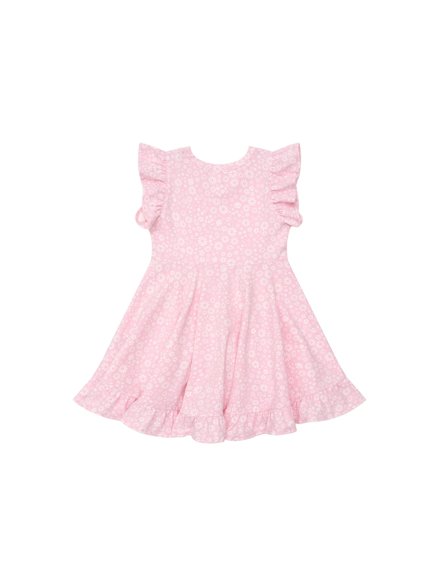 Huxbaby Daisy Seashell Frill Swing Dress Lilac Mist