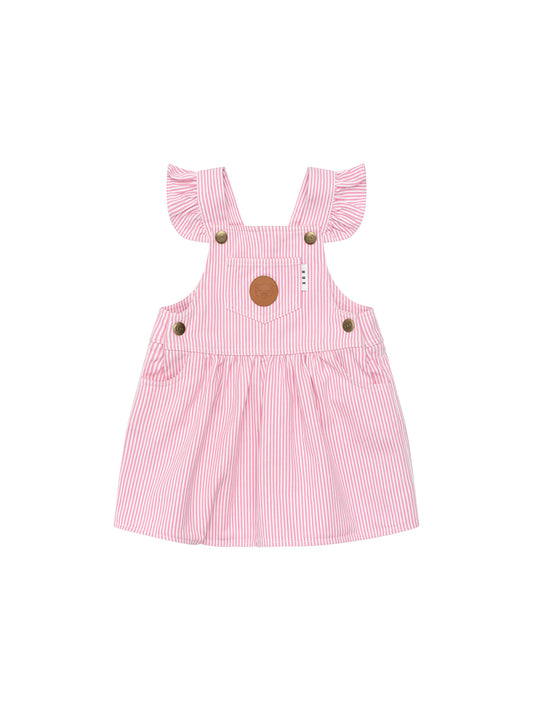 Huxbaby Candy Stripe Pinafore Bubblegum Stripe