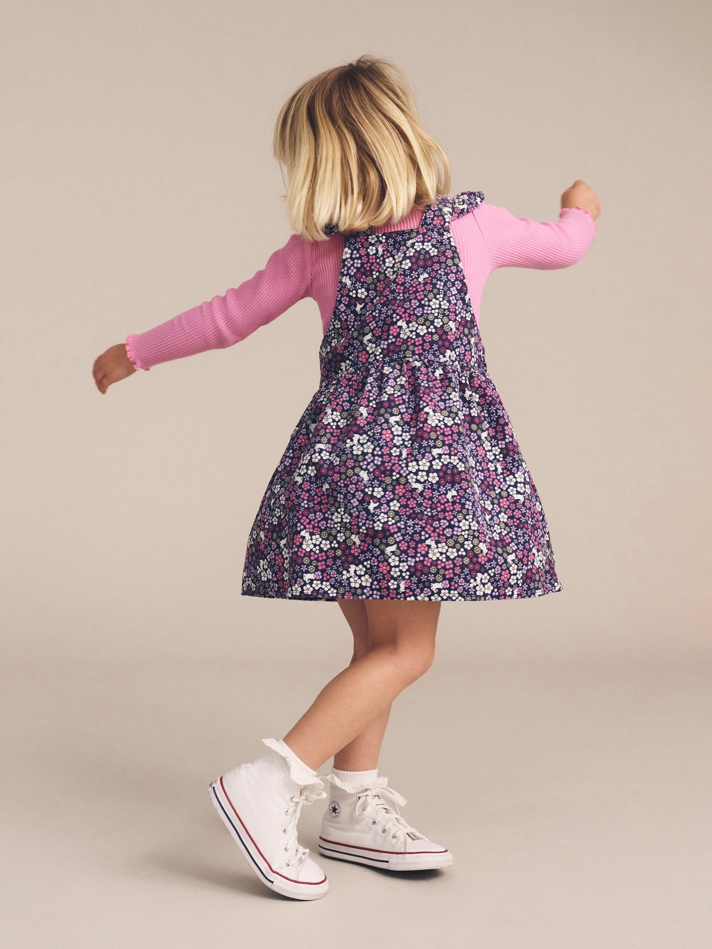 Huxbaby Midnight Flower Garden Overall Dress