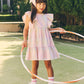 Huxbaby Rainbow Check Frill Dress Rainbow Check