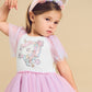 Huxbaby Unicorn Tiered Rainbow Party Dress Rainbow Almond Milk