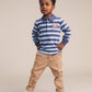 Huxbaby Peeping Hux Blue Stripe Long Sleeve Polo