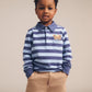 Huxbaby Peeping Hux Blue Stripe Long Sleeve Polo